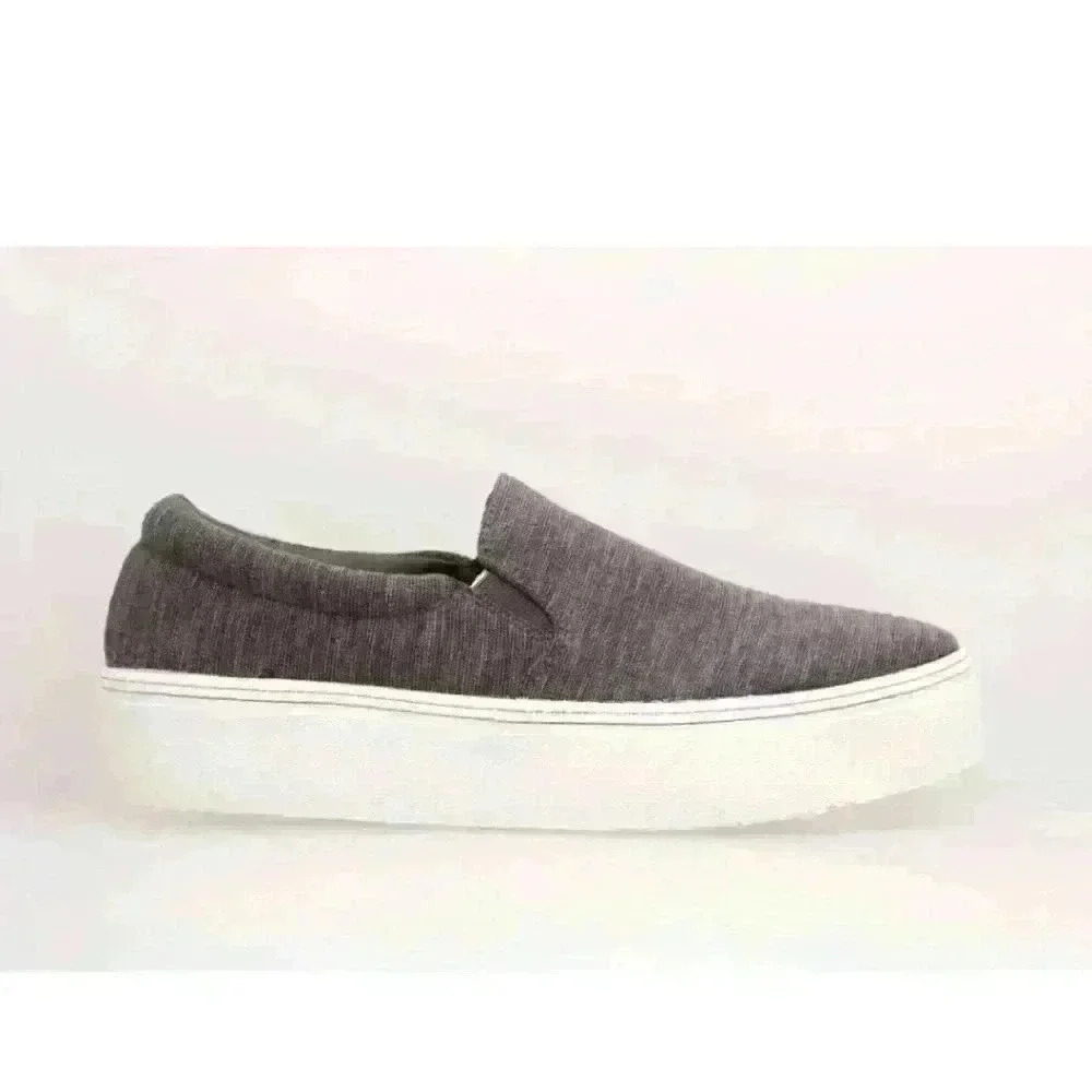 Fabletics Women's Pier Platform Grey Heather Knit Slip On Shoes